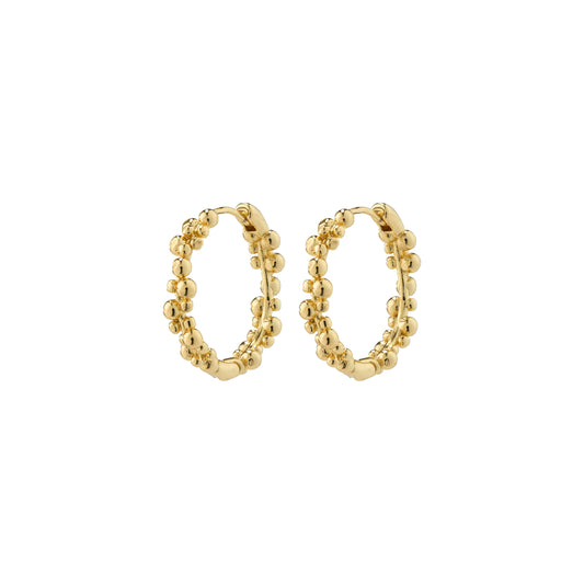 SOLIDARITY recycled medium bubbles hoop earrings gold-plated