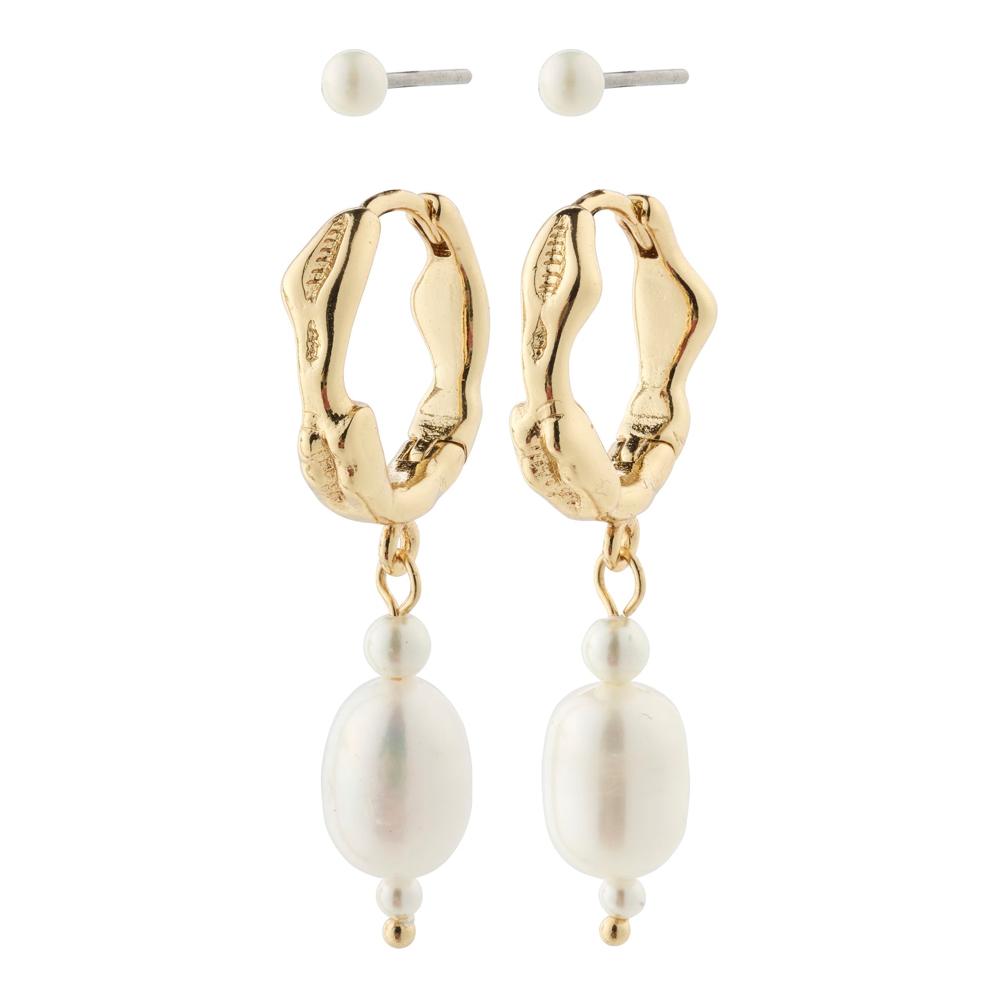 CONSTANCE earrings 2-in-1 set gold-plated