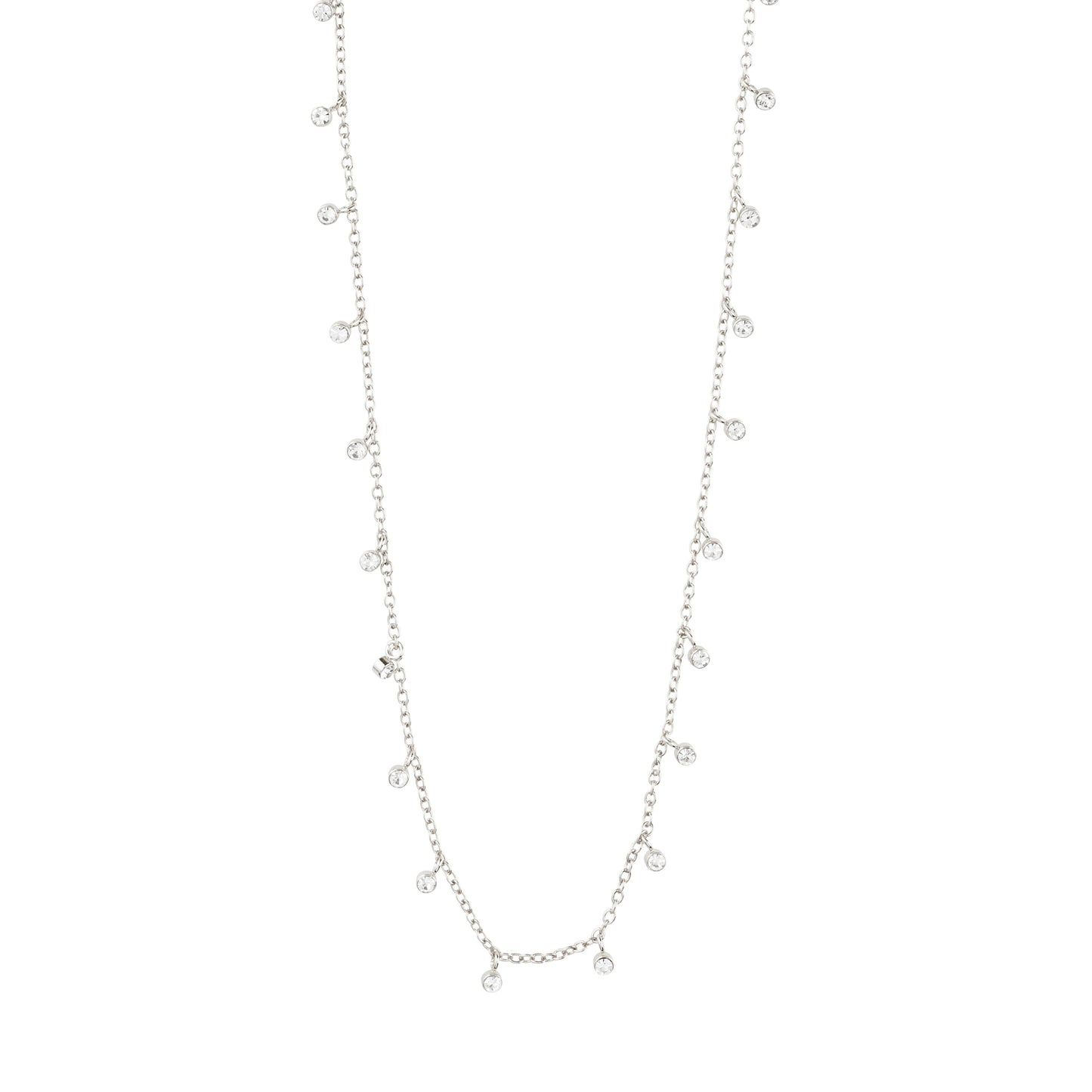 MAJA crystal multi drops necklace silver-plated