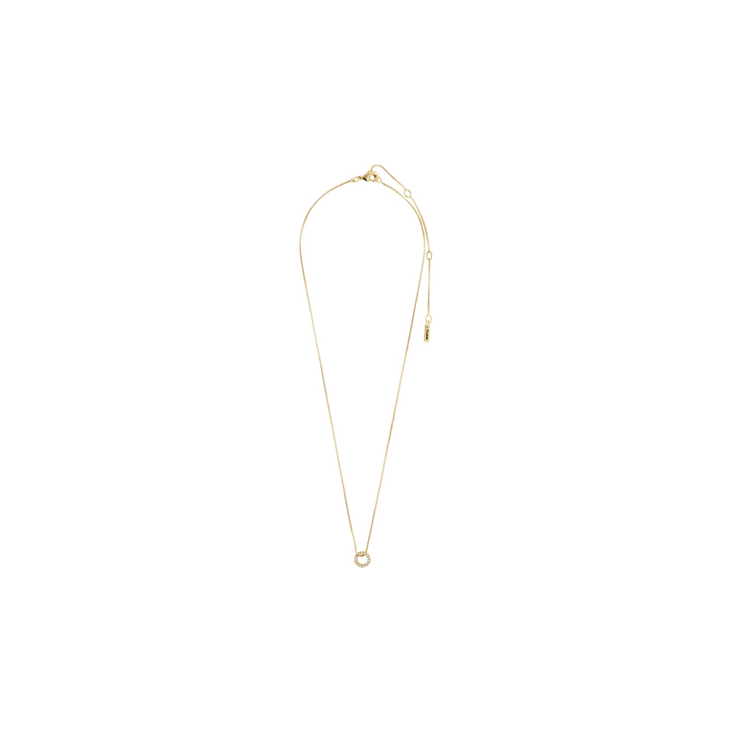 ROGUE recycled crystal halo necklace gold-plated