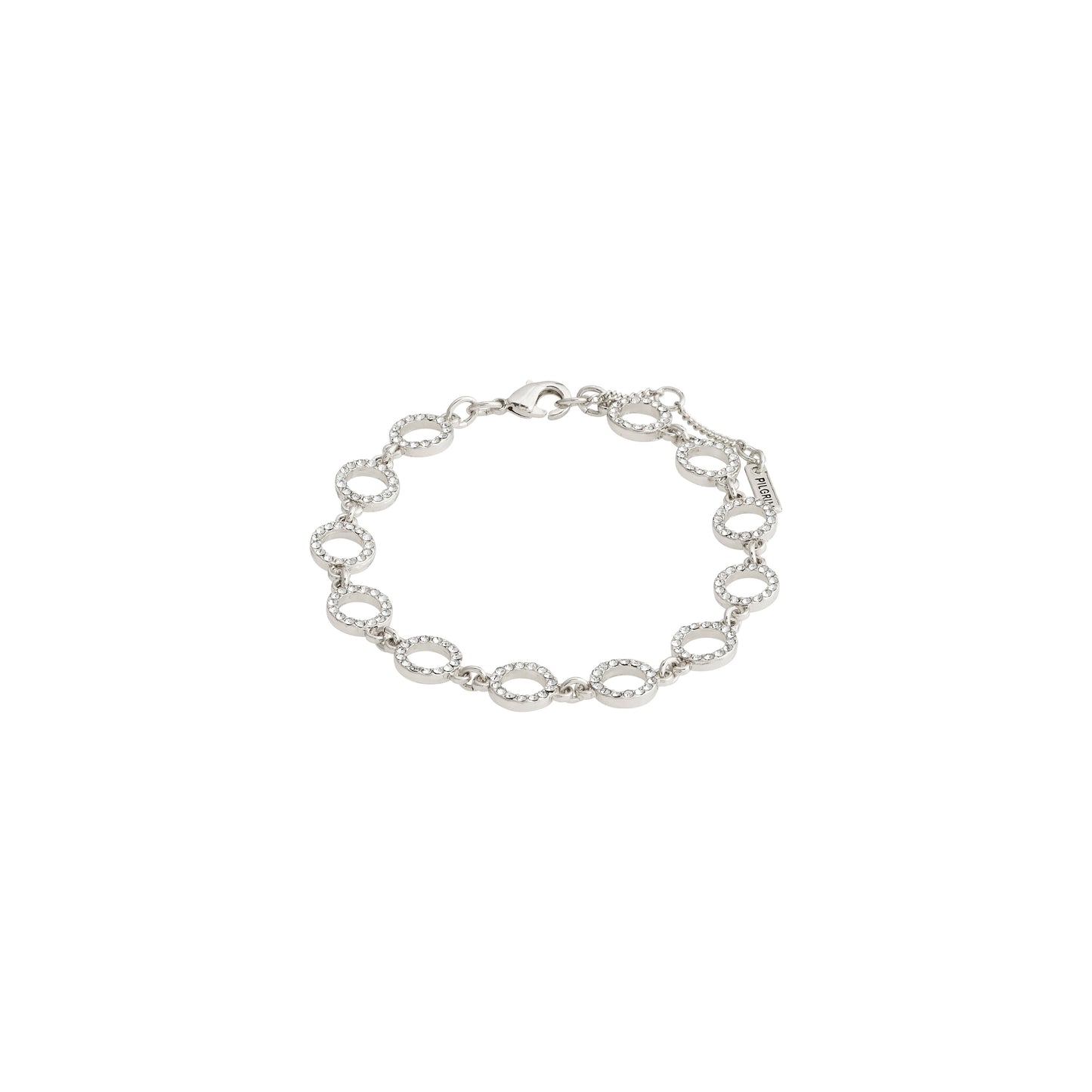 ROGUE recycled crystal halo bracelet silver-plated