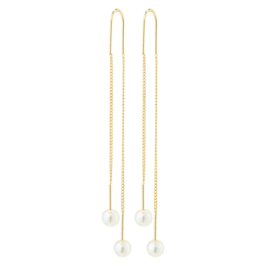 EUONIA pearl chain-earrings gold-plated