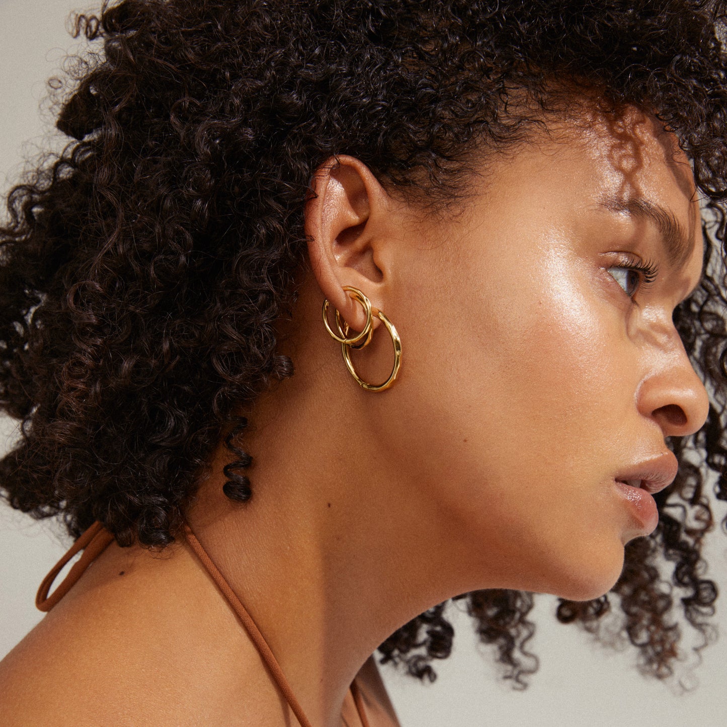 EVE hoop earrings 2-in-1 set gold-plated