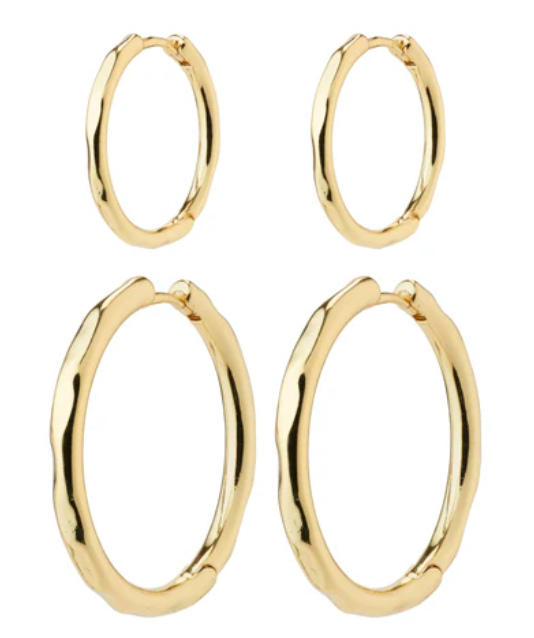 EVE hoop earrings 2-in-1 set gold-plated