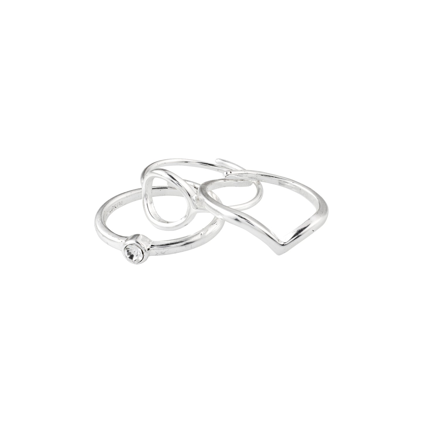 GIFT SET, recycled 3-in-1 set, stack rings, silver-plated