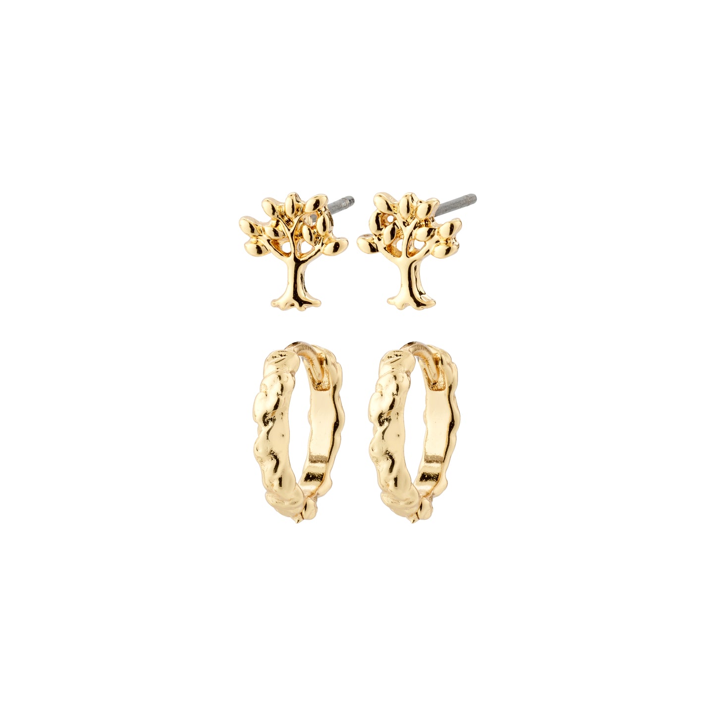 PIPER recycled gift set, earrings 2-in-1 set, gold-plated