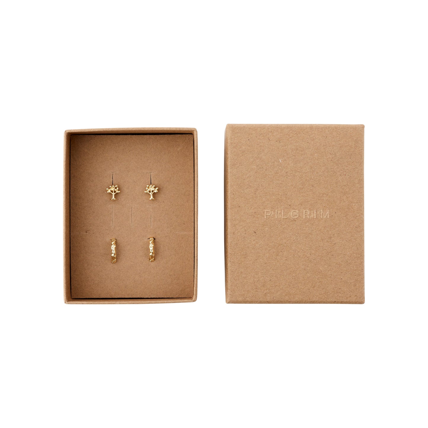 PIPER recycled gift set, earrings 2-in-1 set, gold-plated